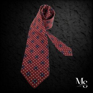 STEFANO RICCI XL Burgundy Geometric With 3D Paisley Silk Tie Italy W: 4" EX COND